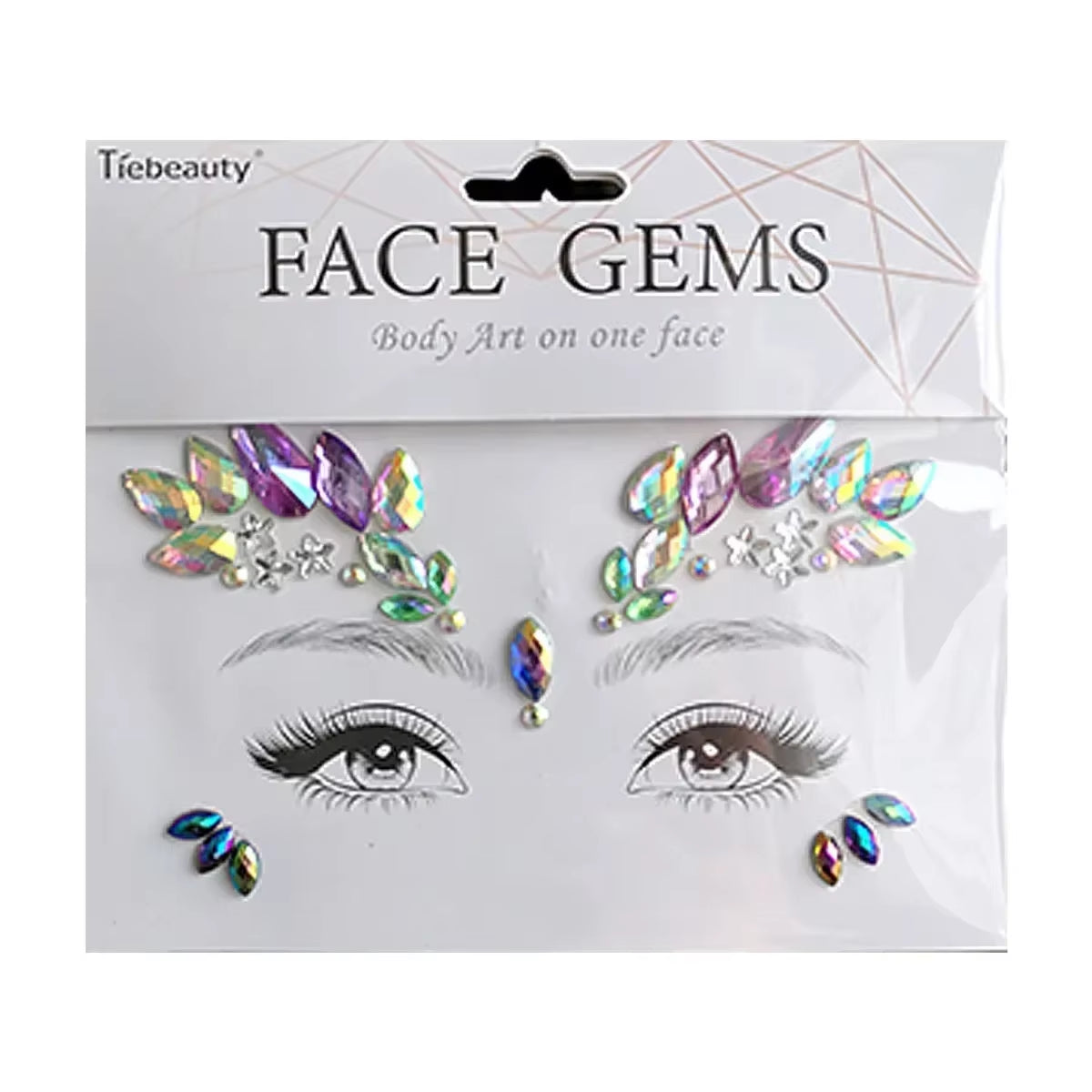 3D Face Gems Jewels Sticker Shiny Face Decoration Rhinestones Sticker Festival Body Art Decoration Diamond Music Festival Tattoo