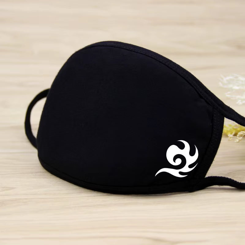 Black Mask Unisex Winter Warm Thickening Half Face Mouth Mask Cotton Cartoon Pattern Anti-Dust Anti- Respirator Black Kpop Mask