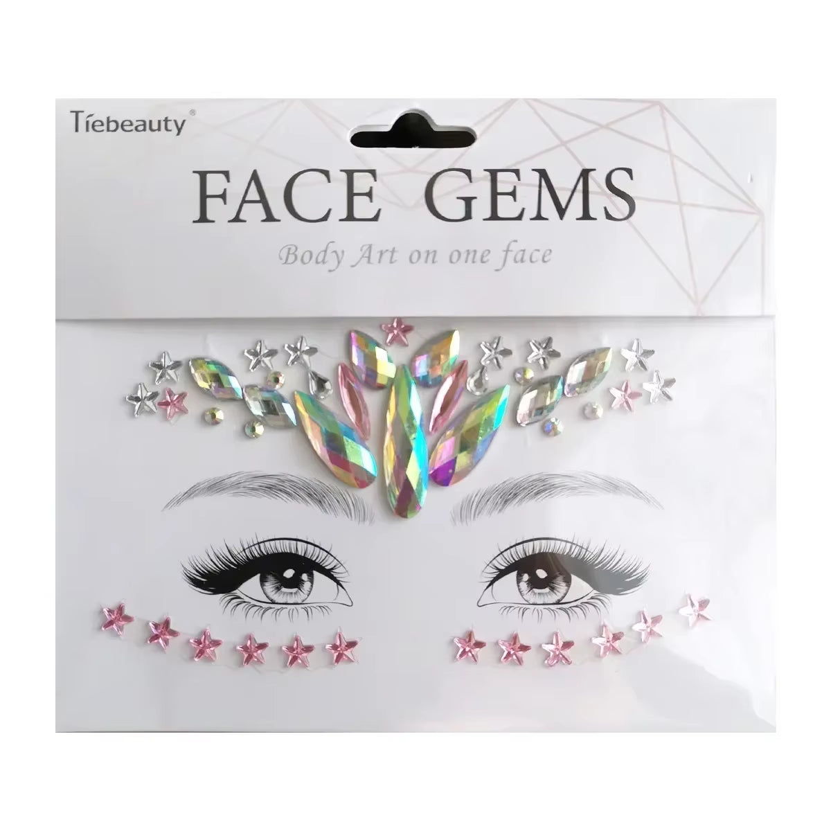 3D Face Gems Jewels Sticker Shiny Face Decoration Rhinestones Sticker Festival Body Art Decoration Diamond Music Festival Tattoo