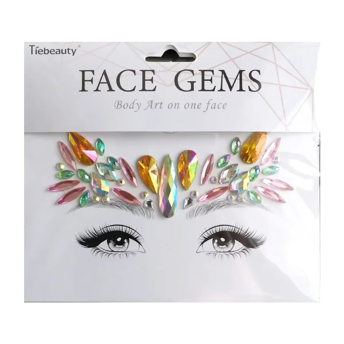 3D Face Gems Jewels Sticker Shiny Face Decoration Rhinestones Sticker Festival Body Art Decoration Diamond Music Festival Tattoo
