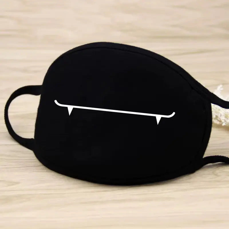 Black Mask Unisex Winter Warm Thickening Half Face Mouth Mask Cotton Cartoon Pattern Anti-Dust Anti- Respirator Black Kpop Mask