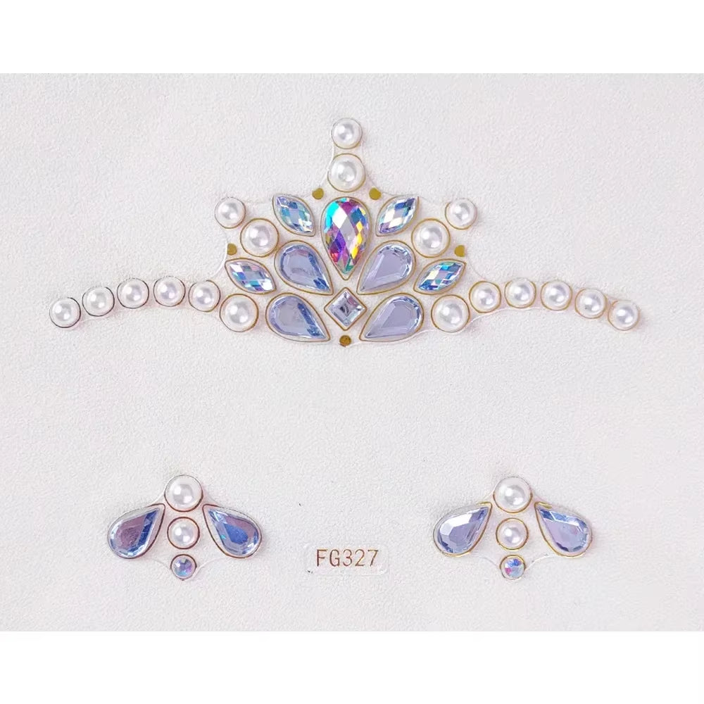 3D Face Gems Jewels Sticker Shiny Face Decoration Rhinestones Sticker Festival Body Art Decoration Diamond Music Festival Tattoo