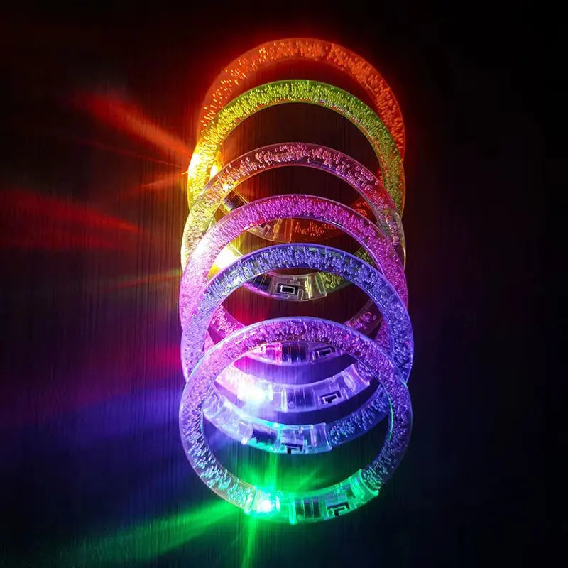 6Pcs LED Stick Bracelets Flashing Bracelet Luminous for Children Adult Wedding Birthday Glow in the Dark Party Supplies