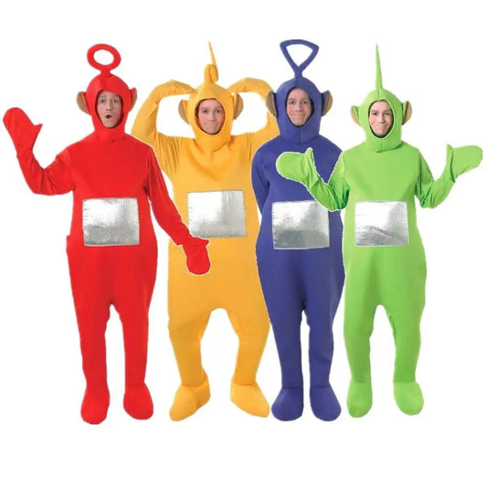 Book Week Teletubbies Adult Tinky Winky Jumpsuit & Hat Costume Cosplay Party