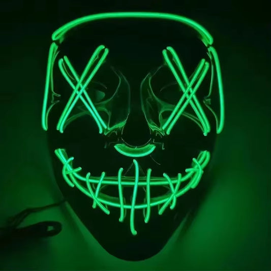 Led Mask Halloween Carnival Christmas Masquerade Party Night Club Luminous Movie Theme Mask the Purge Glowing Cosplay Mask