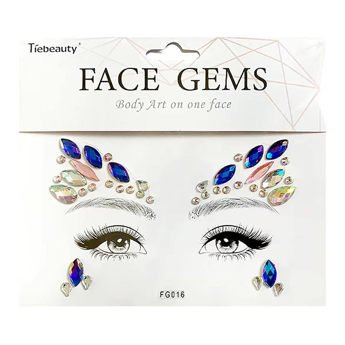 3D Face Gems Jewels Sticker Shiny Face Decoration Rhinestones Sticker Festival Body Art Decoration Diamond Music Festival Tattoo