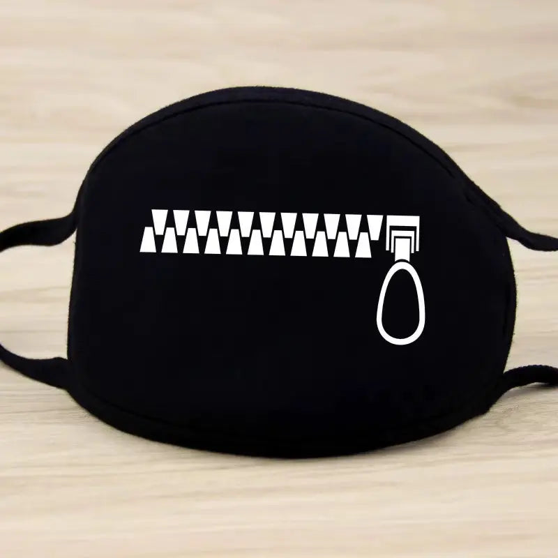 Black Mask Unisex Winter Warm Thickening Half Face Mouth Mask Cotton Cartoon Pattern Anti-Dust Anti- Respirator Black Kpop Mask