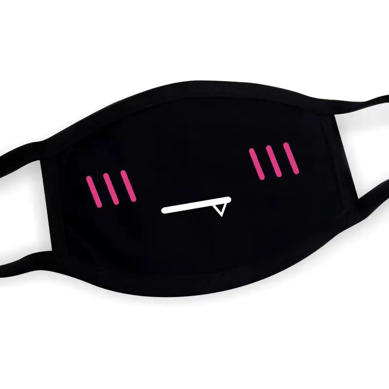Black Mask Unisex Winter Warm Thickening Half Face Mouth Mask Cotton Cartoon Pattern Anti-Dust Anti- Respirator Black Kpop Mask