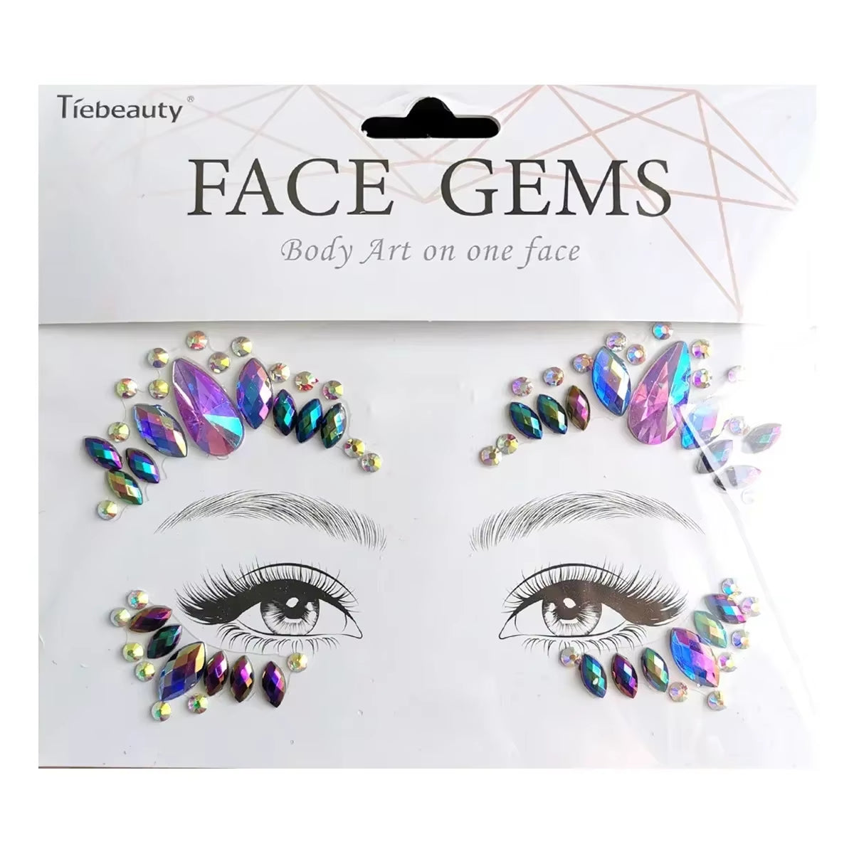 3D Face Gems Jewels Sticker Shiny Face Decoration Rhinestones Sticker Festival Body Art Decoration Diamond Music Festival Tattoo