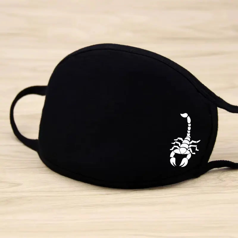 Black Mask Unisex Winter Warm Thickening Half Face Mouth Mask Cotton Cartoon Pattern Anti-Dust Anti- Respirator Black Kpop Mask