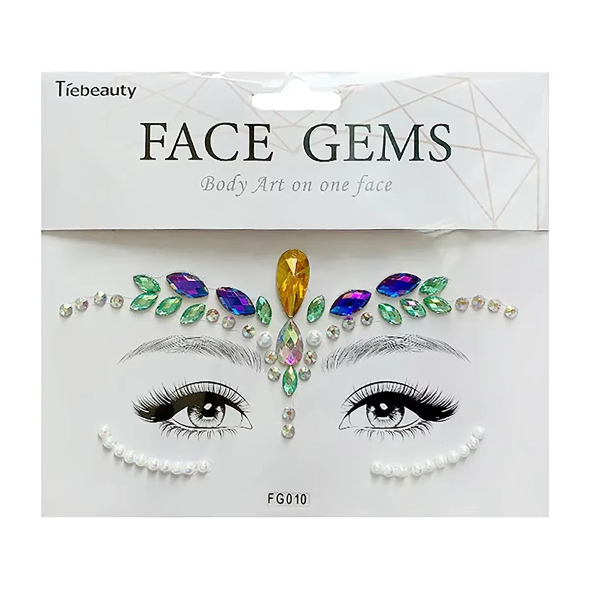 3D Face Gems Jewels Sticker Shiny Face Decoration Rhinestones Sticker Festival Body Art Decoration Diamond Music Festival Tattoo