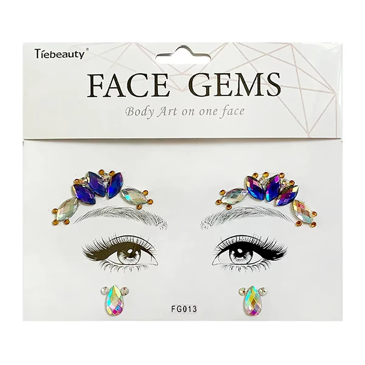 3D Face Gems Jewels Sticker Shiny Face Decoration Rhinestones Sticker Festival Body Art Decoration Diamond Music Festival Tattoo