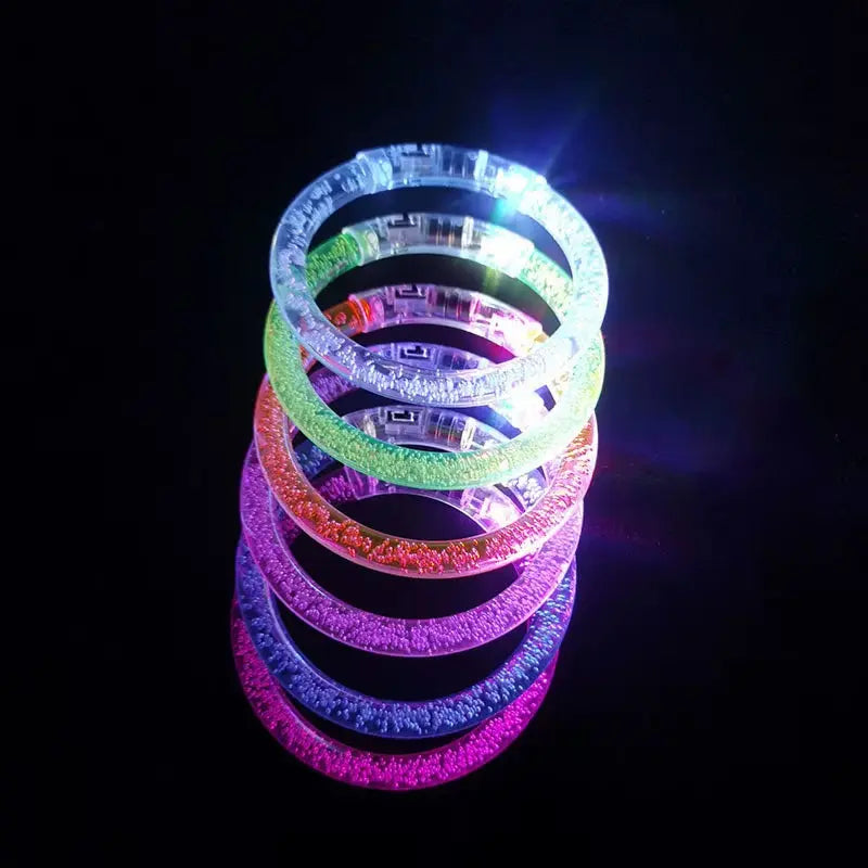 6Pcs LED Stick Bracelets Flashing Bracelet Luminous for Children Adult Wedding Birthday Glow in the Dark Party Supplies