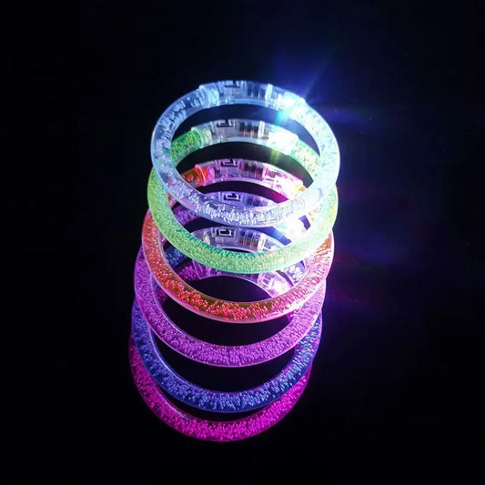 6Pcs LED Stick Bracelets Flashing Bracelet Luminous for Children Adult Wedding Birthday Glow in the Dark Party Supplies
