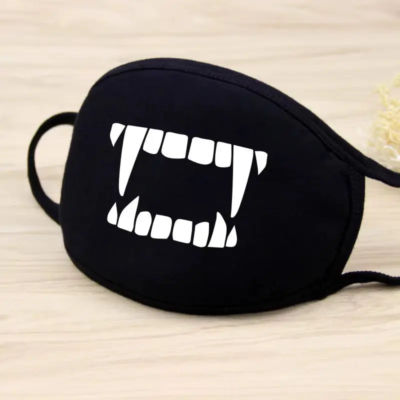 Black Mask Unisex Winter Warm Thickening Half Face Mouth Mask Cotton Cartoon Pattern Anti-Dust Anti- Respirator Black Kpop Mask