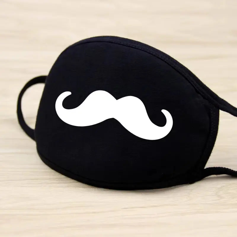 Black Mask Unisex Winter Warm Thickening Half Face Mouth Mask Cotton Cartoon Pattern Anti-Dust Anti- Respirator Black Kpop Mask