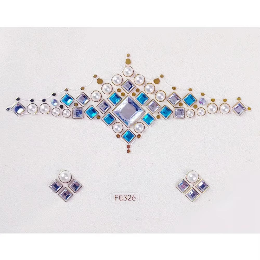 3D Face Gems Jewels Sticker Shiny Face Decoration Rhinestones Sticker Festival Body Art Decoration Diamond Music Festival Tattoo