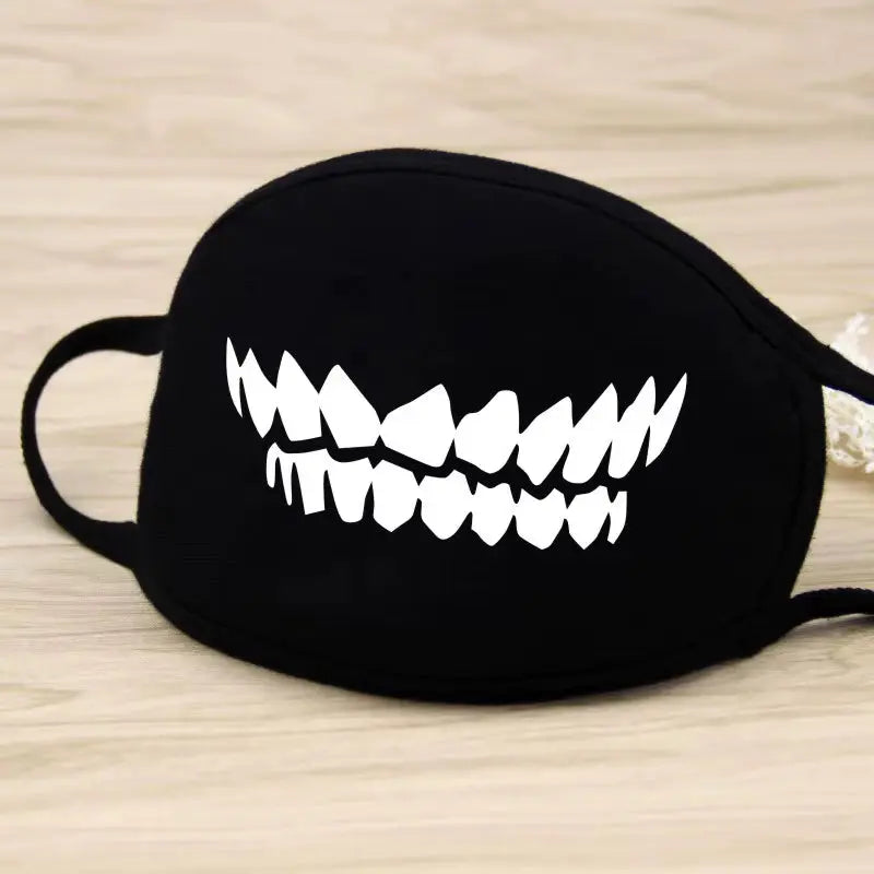 Black Mask Unisex Winter Warm Thickening Half Face Mouth Mask Cotton Cartoon Pattern Anti-Dust Anti- Respirator Black Kpop Mask