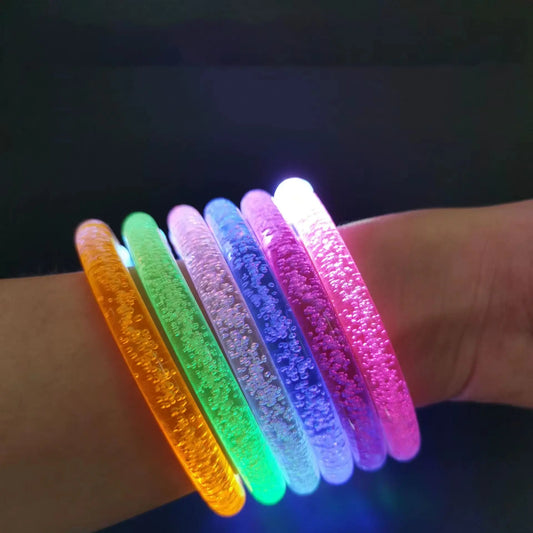 6Pcs LED Stick Bracelets Flashing Bracelet Luminous for Children Adult Wedding Birthday Glow in the Dark Party Supplies