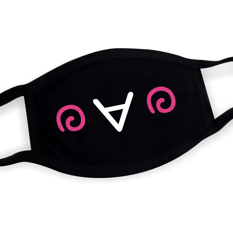 Black Mask Unisex Winter Warm Thickening Half Face Mouth Mask Cotton Cartoon Pattern Anti-Dust Anti- Respirator Black Kpop Mask