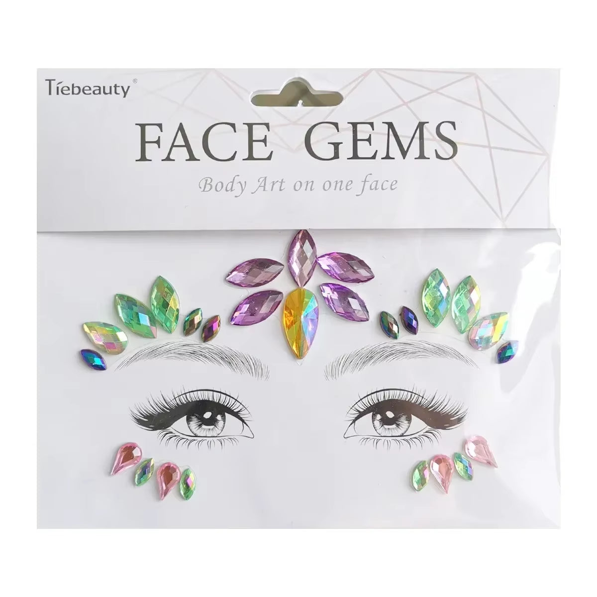 3D Face Gems Jewels Sticker Shiny Face Decoration Rhinestones Sticker Festival Body Art Decoration Diamond Music Festival Tattoo